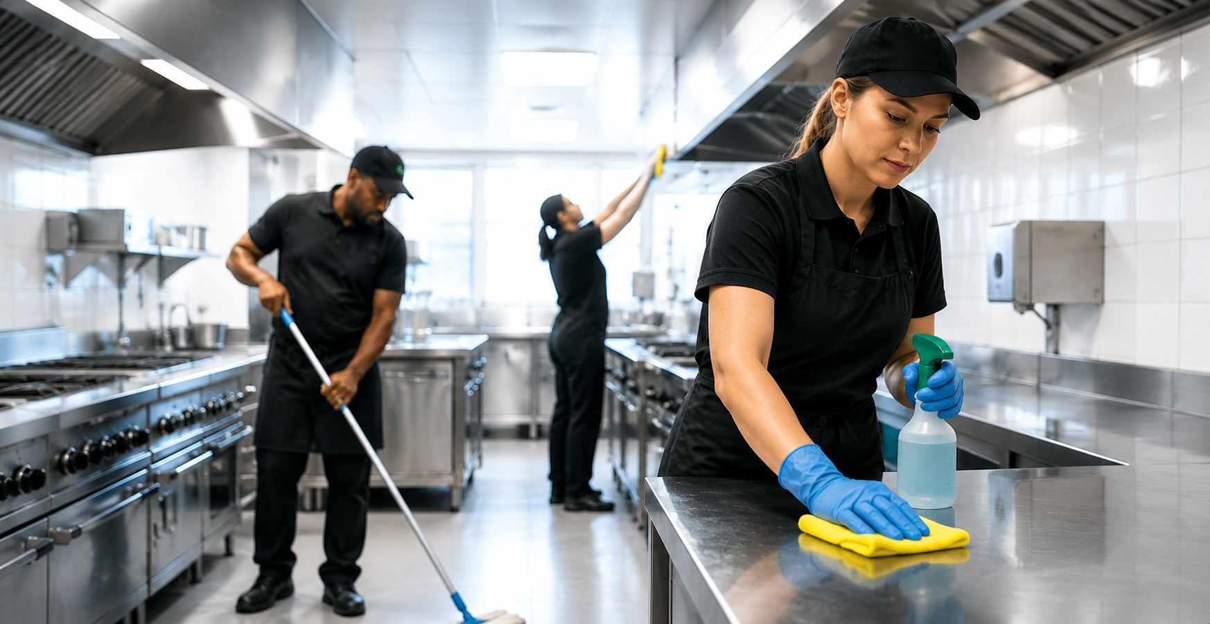 Grease build-up on commercial kitchen extraction equipment