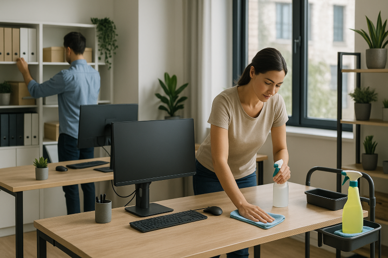 how to organise and clean your office space